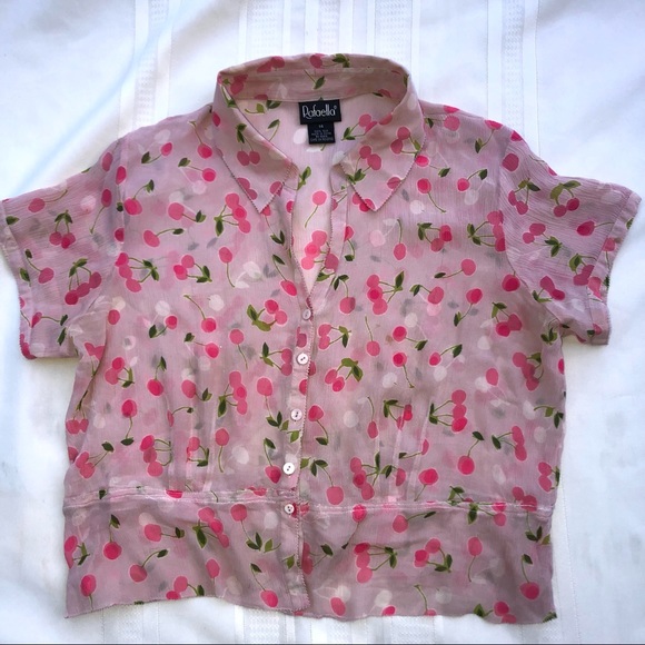 Rafaella silk pink berry crop button down blouse - Picture 4 of 11